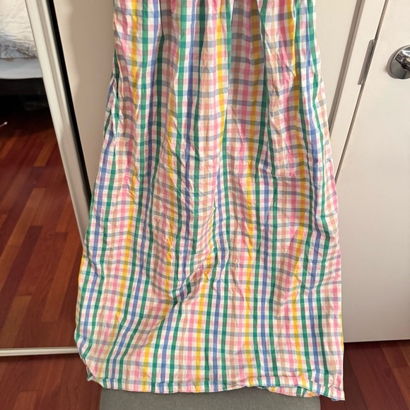 J CREW V-neck gingham plaid colorful dress - Picture 7 of 10